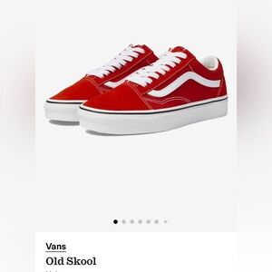 Vans Classic Red and White Low-Tops
